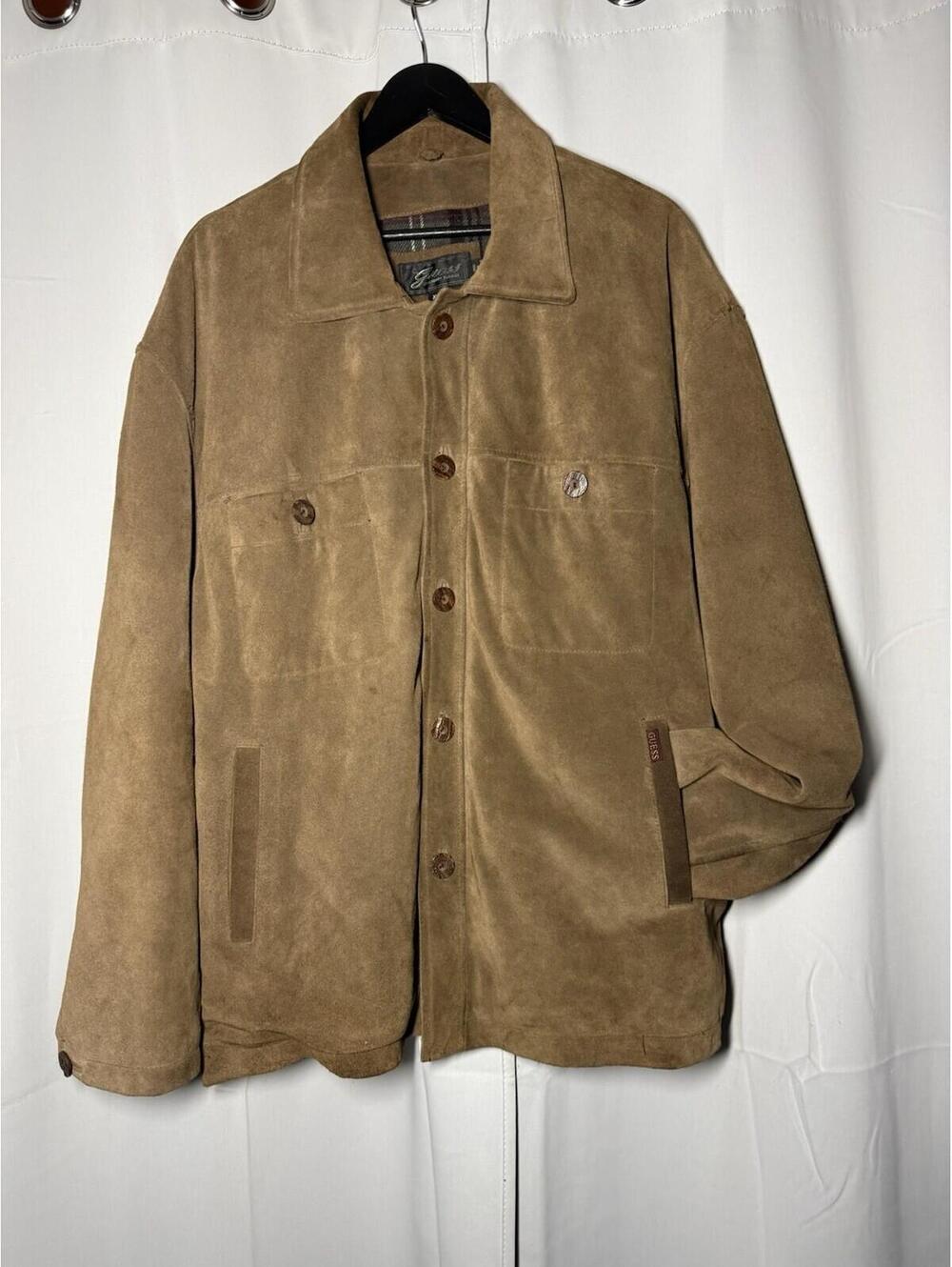 GUESS Legendary Classics Vintage Leather Coat Jacket - XL